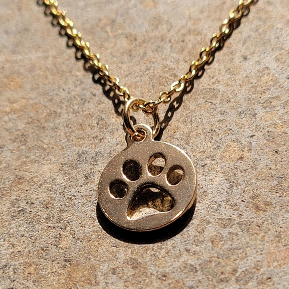 Paw Print Sterling Silver and Gold Plated Necklaces - Picture 3 of 6
